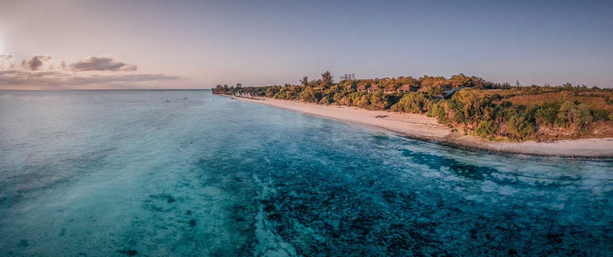 A dreamy beach at sunset